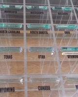 Wood finish competitive donation boxes